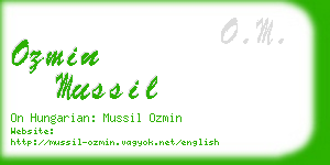 ozmin mussil business card